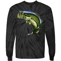 Wildlife - Large Mouth Bass Jumping Tie-Dye Long Sleeve Shirt