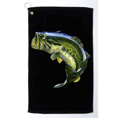 Wildlife - Large Mouth Bass Jumping Platinum Collection Golf Towel