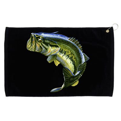 Wildlife - Large Mouth Bass Jumping Grommeted Golf Towel