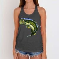 Wildlife - Large Mouth Bass Jumping Women's Knotted Racerback Tank