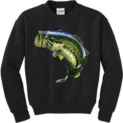 Wildlife - Large Mouth Bass Jumping Kids Sweatshirt