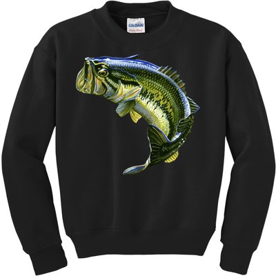 Wildlife - Large Mouth Bass Jumping Kids Sweatshirt