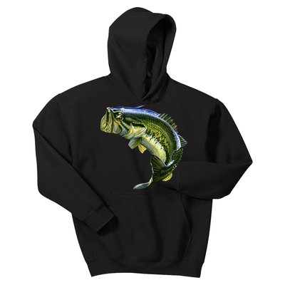 Wildlife - Large Mouth Bass Jumping Kids Hoodie