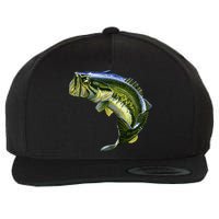 Wildlife - Large Mouth Bass Jumping Wool Snapback Cap