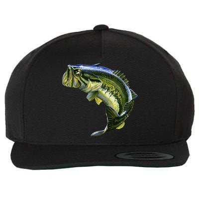 Wildlife - Large Mouth Bass Jumping Wool Snapback Cap