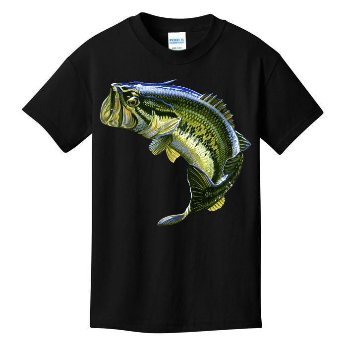 Wildlife - Large Mouth Bass Jumping Kids T-Shirt