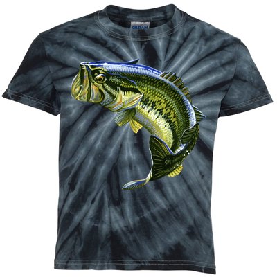 Wildlife - Large Mouth Bass Jumping Kids Tie-Dye T-Shirt