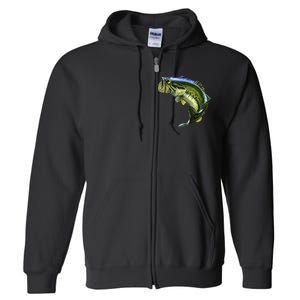 Wildlife - Large Mouth Bass Jumping Full Zip Hoodie