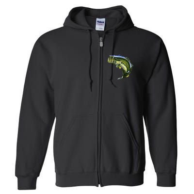 Wildlife - Large Mouth Bass Jumping Full Zip Hoodie