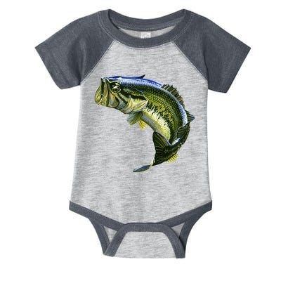 Wildlife - Large Mouth Bass Jumping Infant Baby Jersey Bodysuit