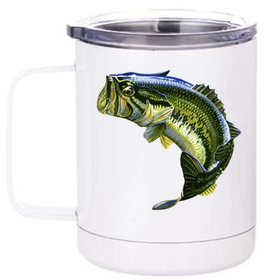 Wildlife - Large Mouth Bass Jumping 12 oz Stainless Steel Tumbler Cup