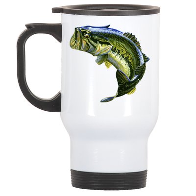 Wildlife - Large Mouth Bass Jumping Stainless Steel Travel Mug