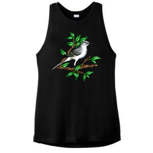 Wildlife - Mockingbird Posing Portrait Ladies PosiCharge Tri-Blend Wicking Tank