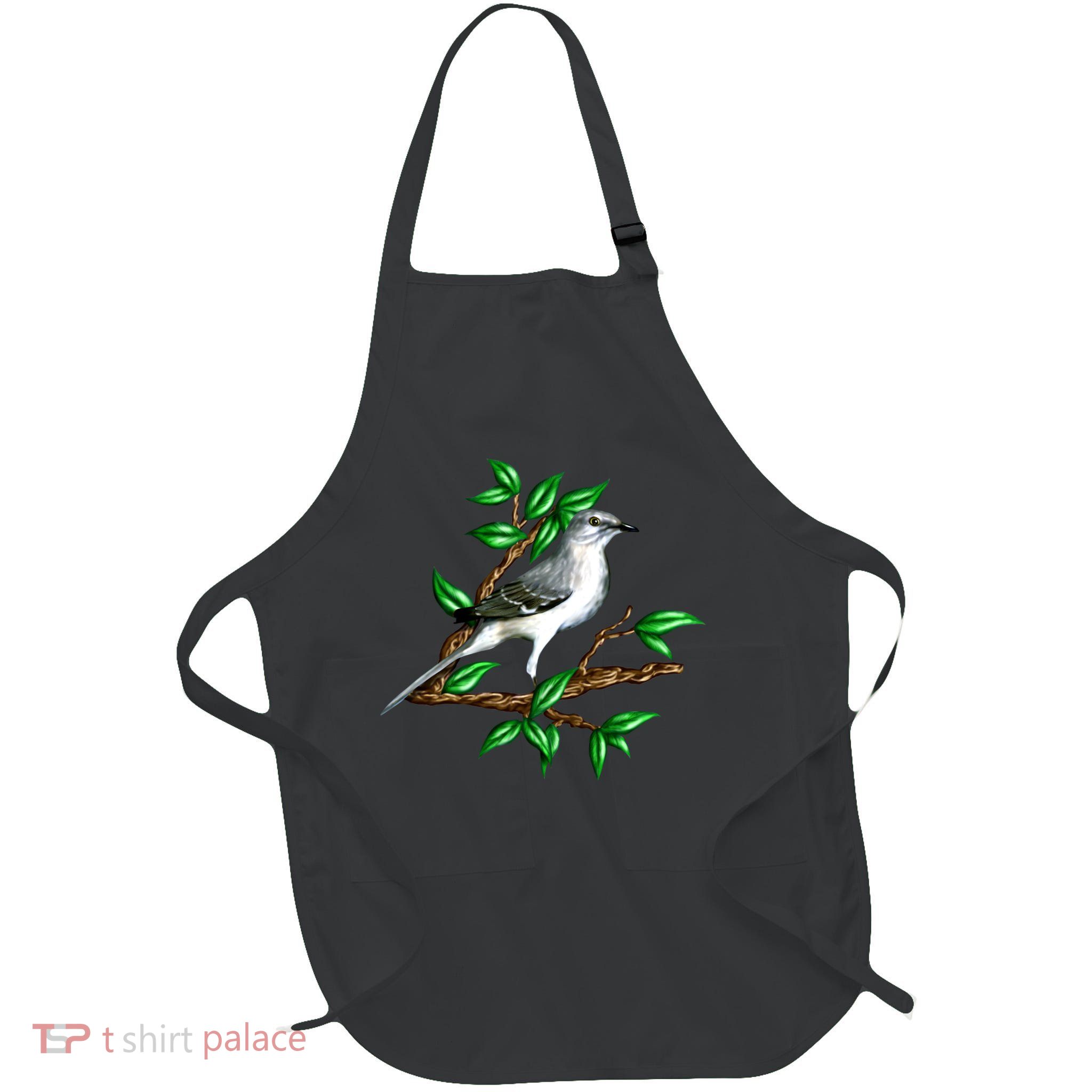 Wildlife - Mockingbird Posing Portrait Full-Length Apron With Pockets
