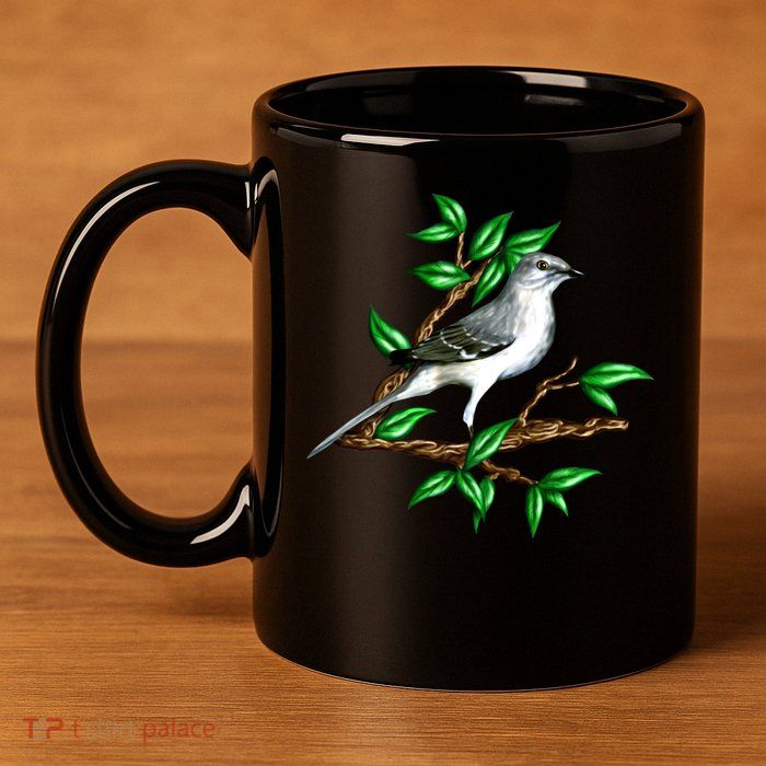 Wildlife - Mockingbird Posing Portrait 11oz C Handle Ceramic Mug