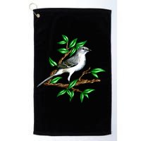 Wildlife - Mockingbird Posing Portrait Golf Towel