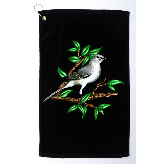 Wildlife - Mockingbird Posing Portrait Golf Towel