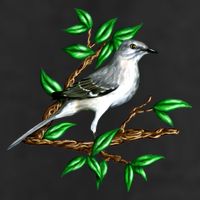 Wildlife - Mockingbird Posing Portrait Golf Towel