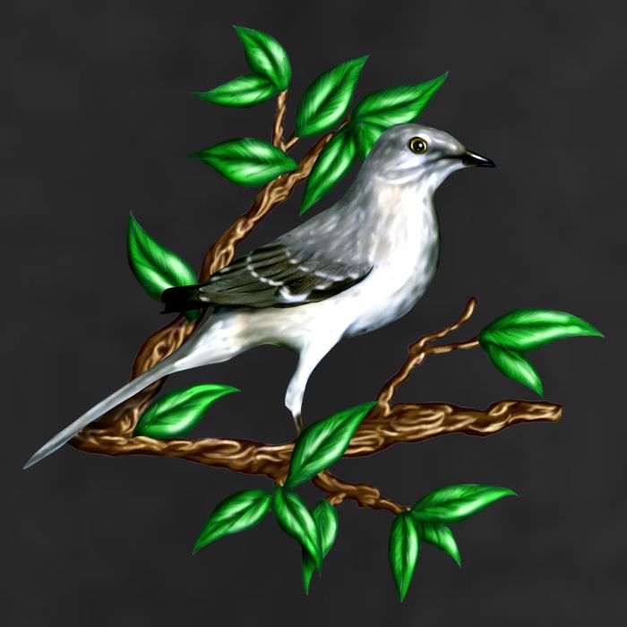Wildlife - Mockingbird Posing Portrait Golf Towel