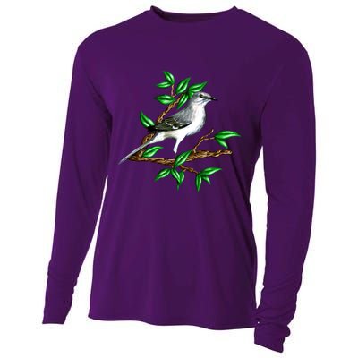 Wildlife - Mockingbird Posing Portrait Cooling Performance Long Sleeve Crew