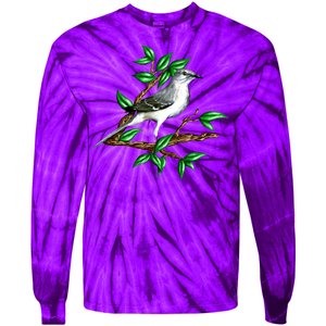 Wildlife - Mockingbird Posing Portrait Tie-Dye Long Sleeve Shirt