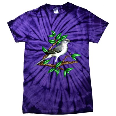 Wildlife - Mockingbird Posing Portrait Tie-Dye T-Shirt