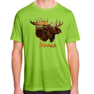 Wildlife - Moose Head Portrait Adult ChromaSoft Performance T-Shirt