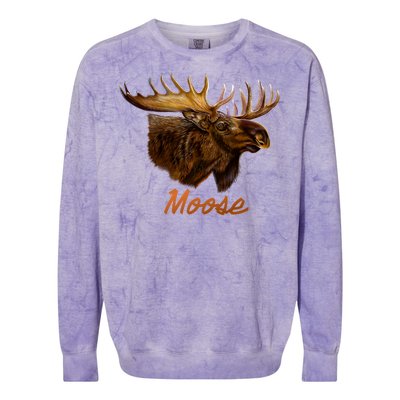 Wildlife - Moose Head Portrait Colorblast Crewneck Sweatshirt