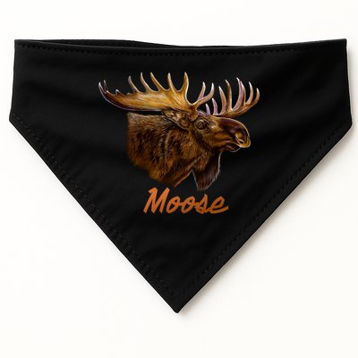 Wildlife - Moose Head Portrait USA-Made Doggie Bandana