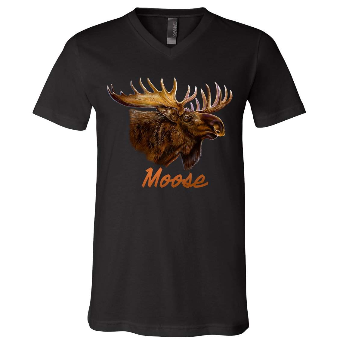 Wildlife - Moose Head Portrait V-Neck T-Shirt