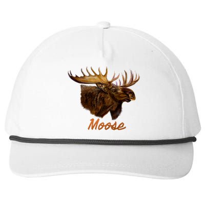 Wildlife - Moose Head Portrait Snapback Five-Panel Rope Hat