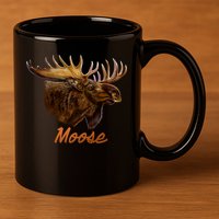 Wildlife - Moose Head Portrait 11oz C Handle Ceramic Mug