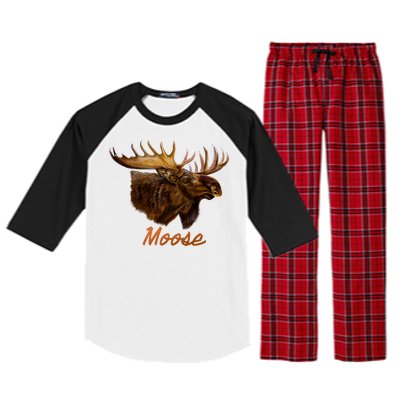 Wildlife - Moose Head Portrait Raglan Sleeve Pajama Set