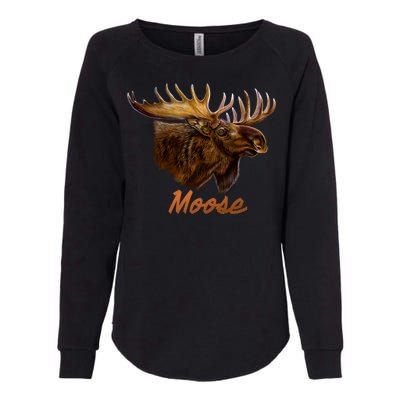 Wildlife - Moose Head Portrait Womens California Wash Sweatshirt