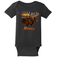 Wildlife - Moose Head Portrait Baby Bodysuit