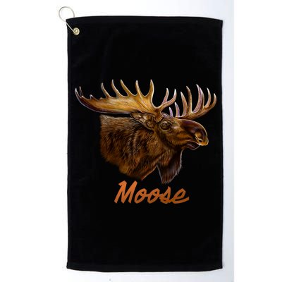 Wildlife - Moose Head Portrait Platinum Collection Golf Towel