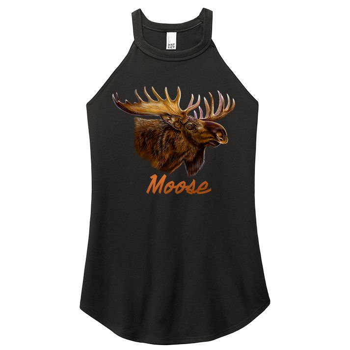 Wildlife - Moose Head Portrait Women's Perfect Tri Rocker Tank