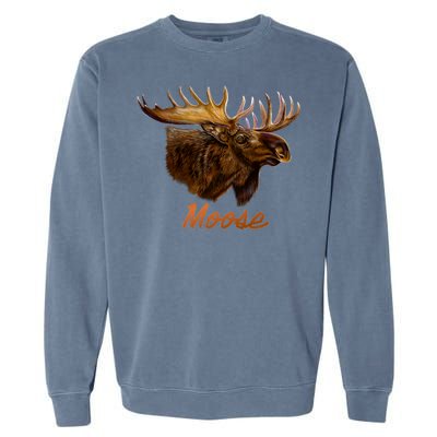 Wildlife - Moose Head Portrait Garment-Dyed Sweatshirt