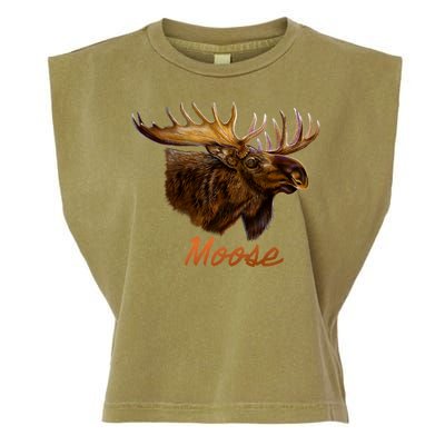 Wildlife - Moose Head Portrait Garment-Dyed Women's Muscle Tee