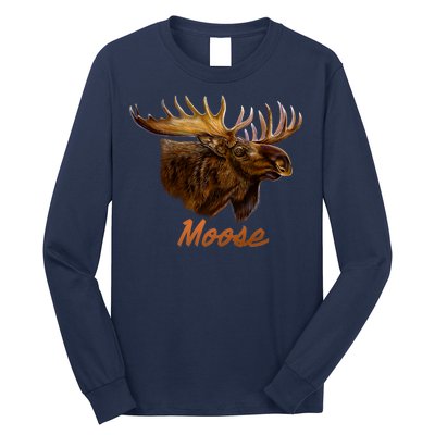 Wildlife - Moose Head Portrait Long Sleeve Shirt