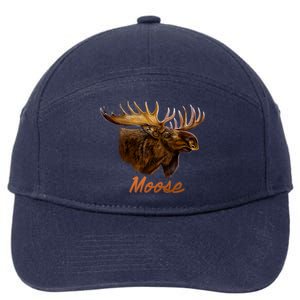 Wildlife - Moose Head Portrait 7-Panel Snapback Hat