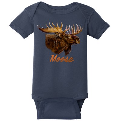 Wildlife - Moose Head Portrait Baby Bodysuit