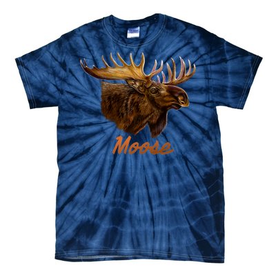 Wildlife - Moose Head Portrait Tie-Dye T-Shirt