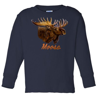 Wildlife - Moose Head Portrait Toddler Long Sleeve Shirt