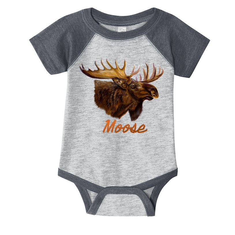 Wildlife - Moose Head Portrait Infant Baby Jersey Bodysuit
