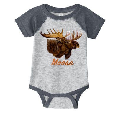 Wildlife - Moose Head Portrait Infant Baby Jersey Bodysuit