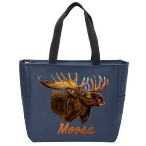 Wildlife - Moose Head Portrait Zip Tote Bag