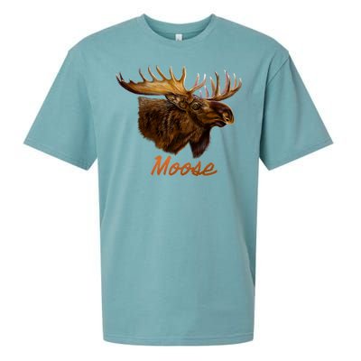 Wildlife - Moose Head Portrait Sueded Cloud Jersey T-Shirt