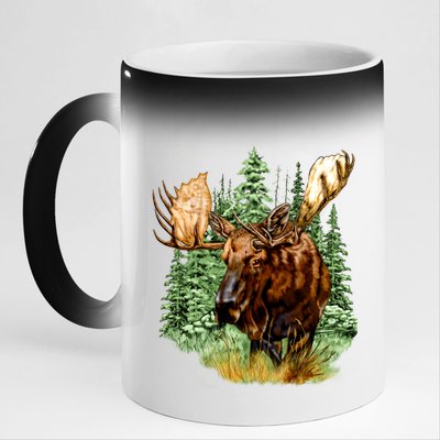 Wildlife - Moose Portrait 11oz Black Color Changing Mug