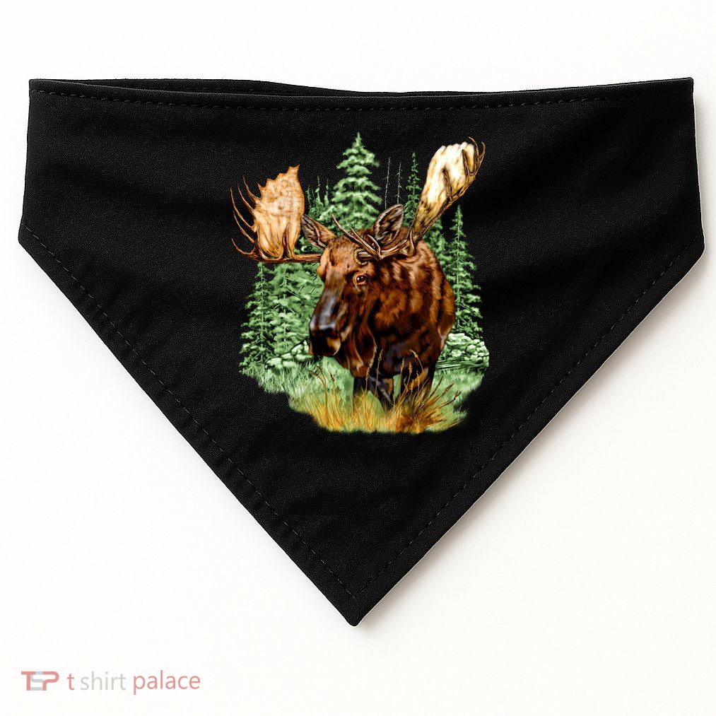 Wildlife - Moose Portrait USA-Made Doggie Bandana